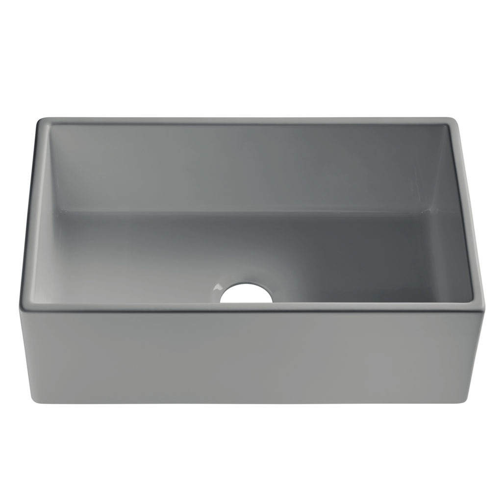 Austen Fireclay Farmhouse Kitchen Sink In Gloss Gray By Sinkology