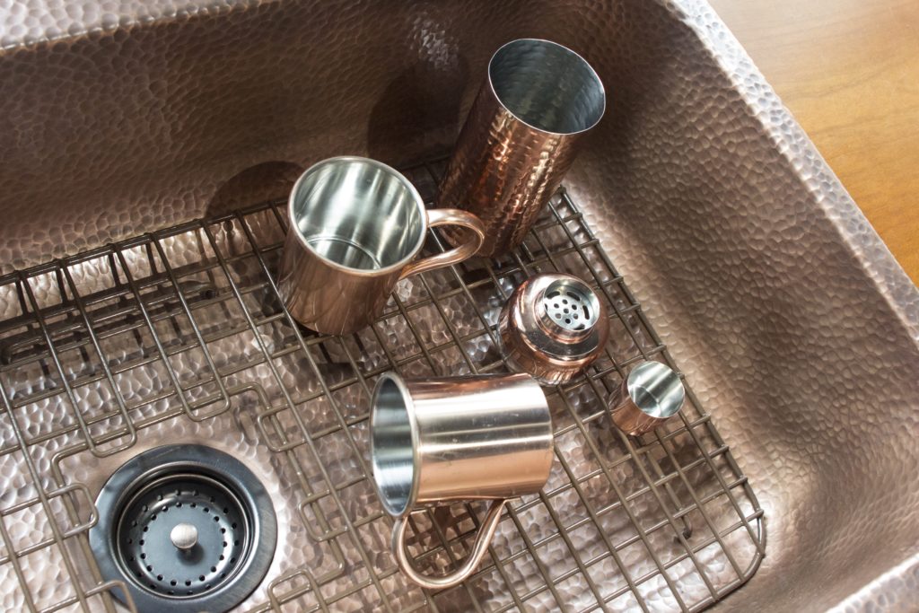 rohe copper kitchen sink bottom grid