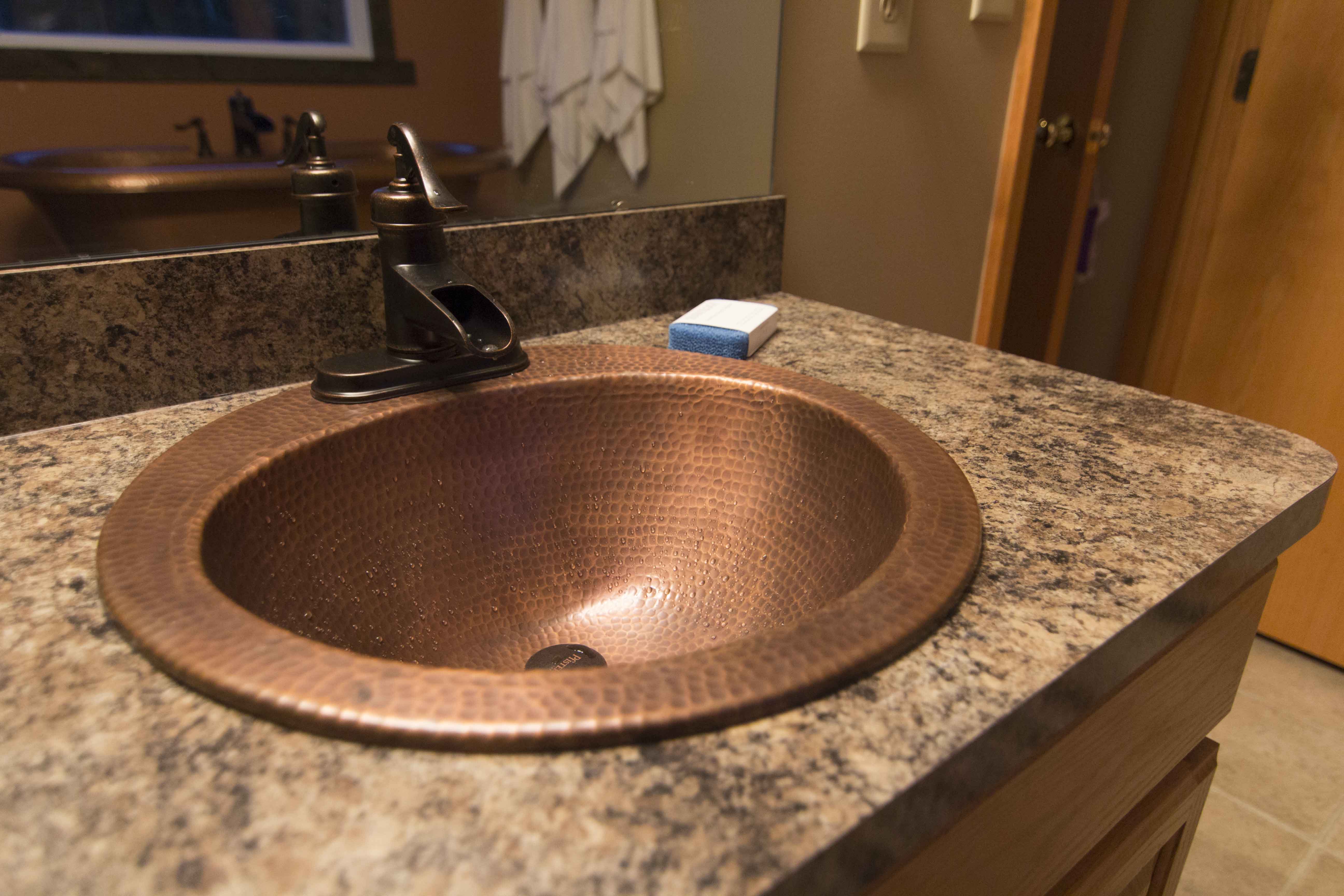 smooth copper bathroom sinks