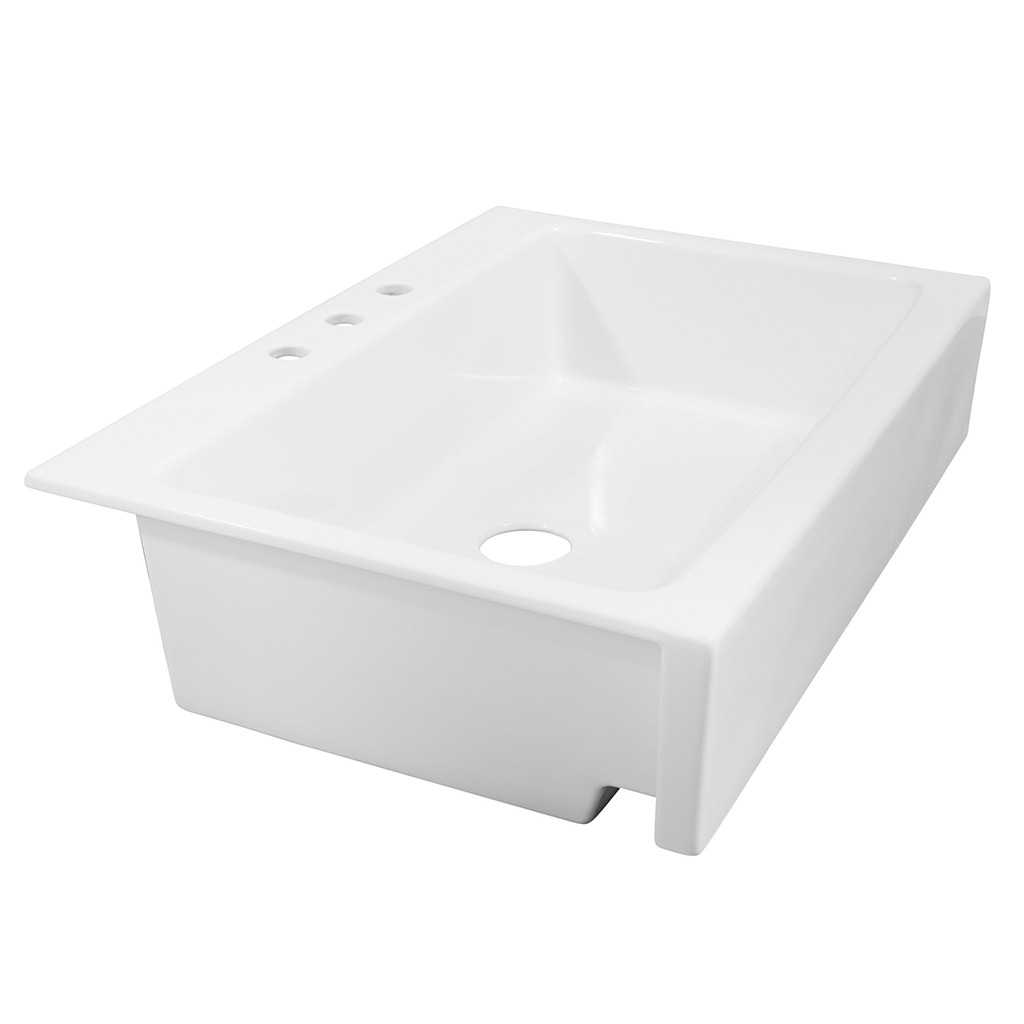 Josephine 34 Quick Fit Drop In Fireclay Farmhouse Kitchen Sink Sinkology 4055