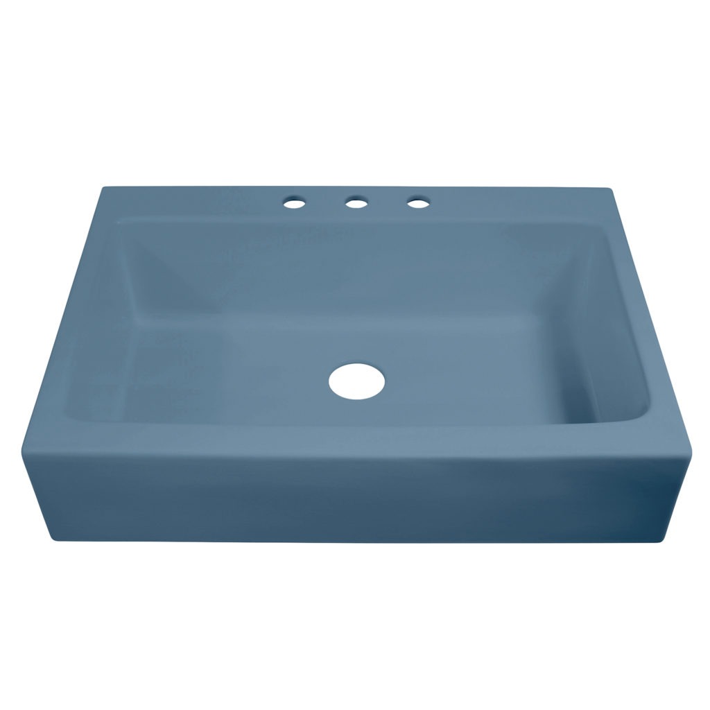 Josephine Fireclay Drop In Kitchen Sink In Matte Blue By Sinkology 4954