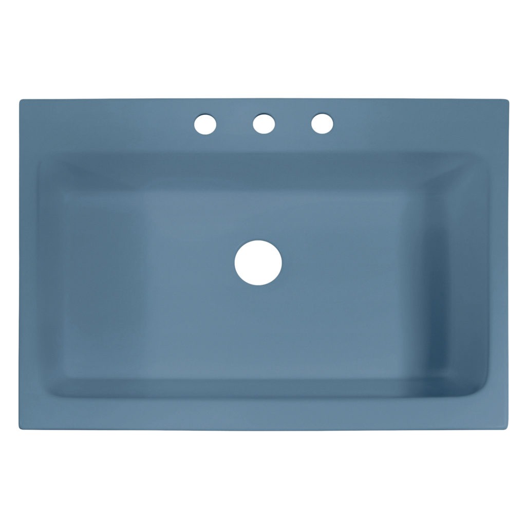 Josephine Fireclay Drop In Kitchen Sink In Matte Blue By Sinkology 8190