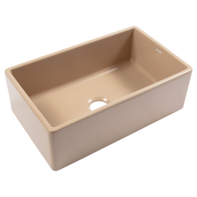 Fireclay Holiday Sale 2022 Sinkology   SK499 30FC MT Austen 30 Matte Tan Fireclay Kitchen Sink Angle 768x768 