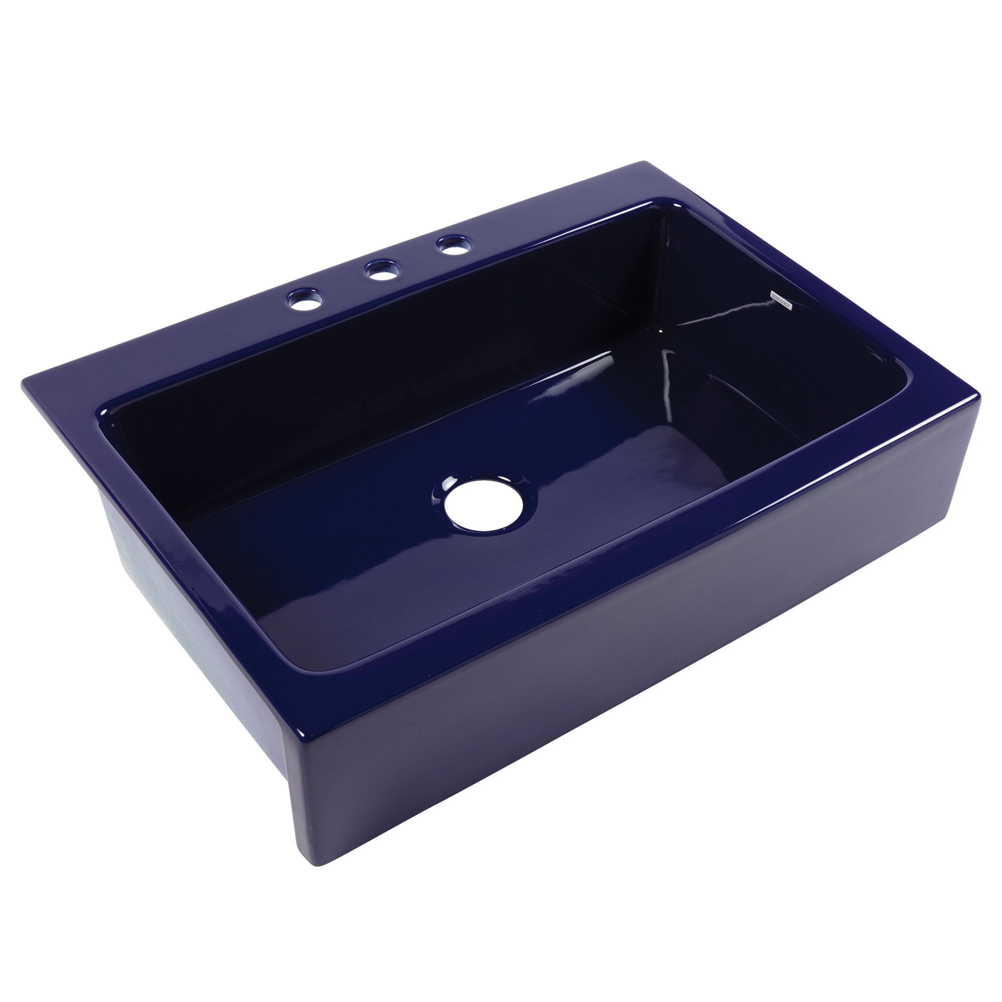 Josephine Fireclay Drop In Kitchen Sink In Gloss Blue By Sinkology 5567