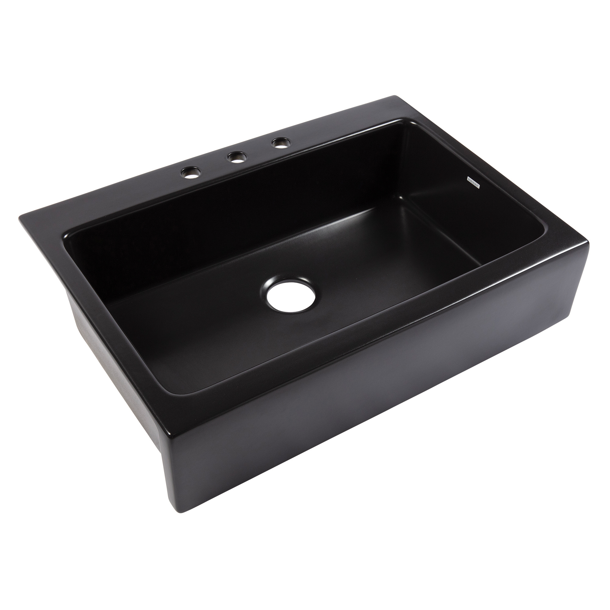 Josephine Fireclay Drop-In Kitchen Sink in Matte Black by Sinkology