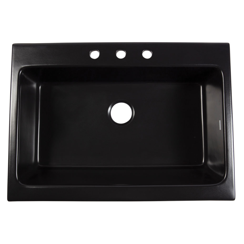 Josephine Fireclay Drop In Kitchen Sink In Matte Black By Sinkology 9234