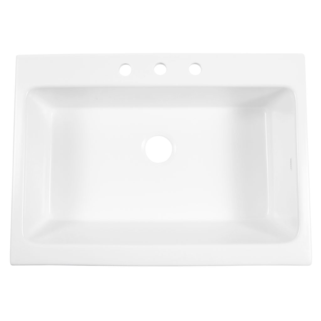 Josephine Fireclay Drop-In Kitchen Sink in Matte White by Sinkology