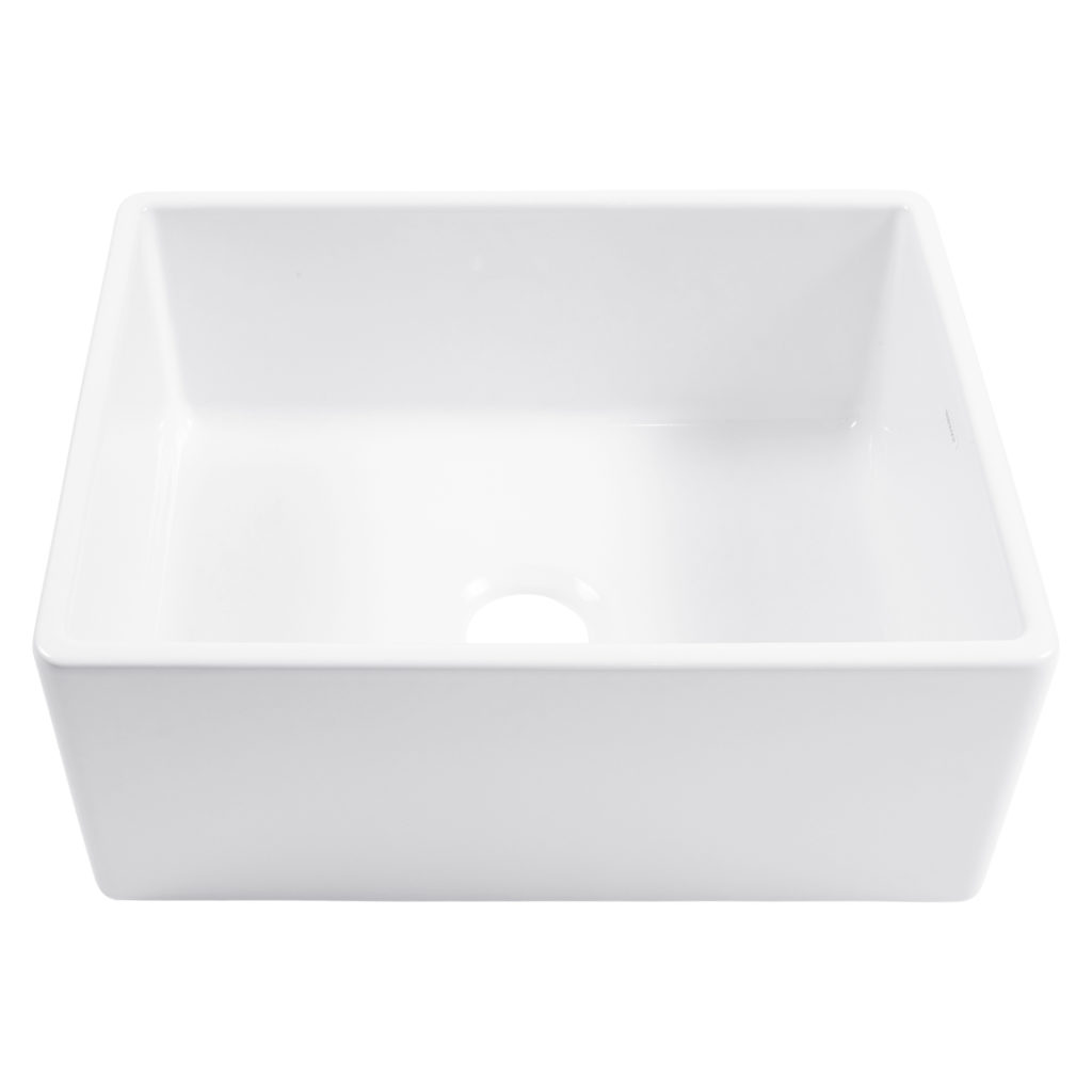 Austen 24 Fireclay Farmhouse Kitchen Sink By Sinkology   SK494 24FC Austen 24 Fireclay Kitchen Sink Front 1024x1024 