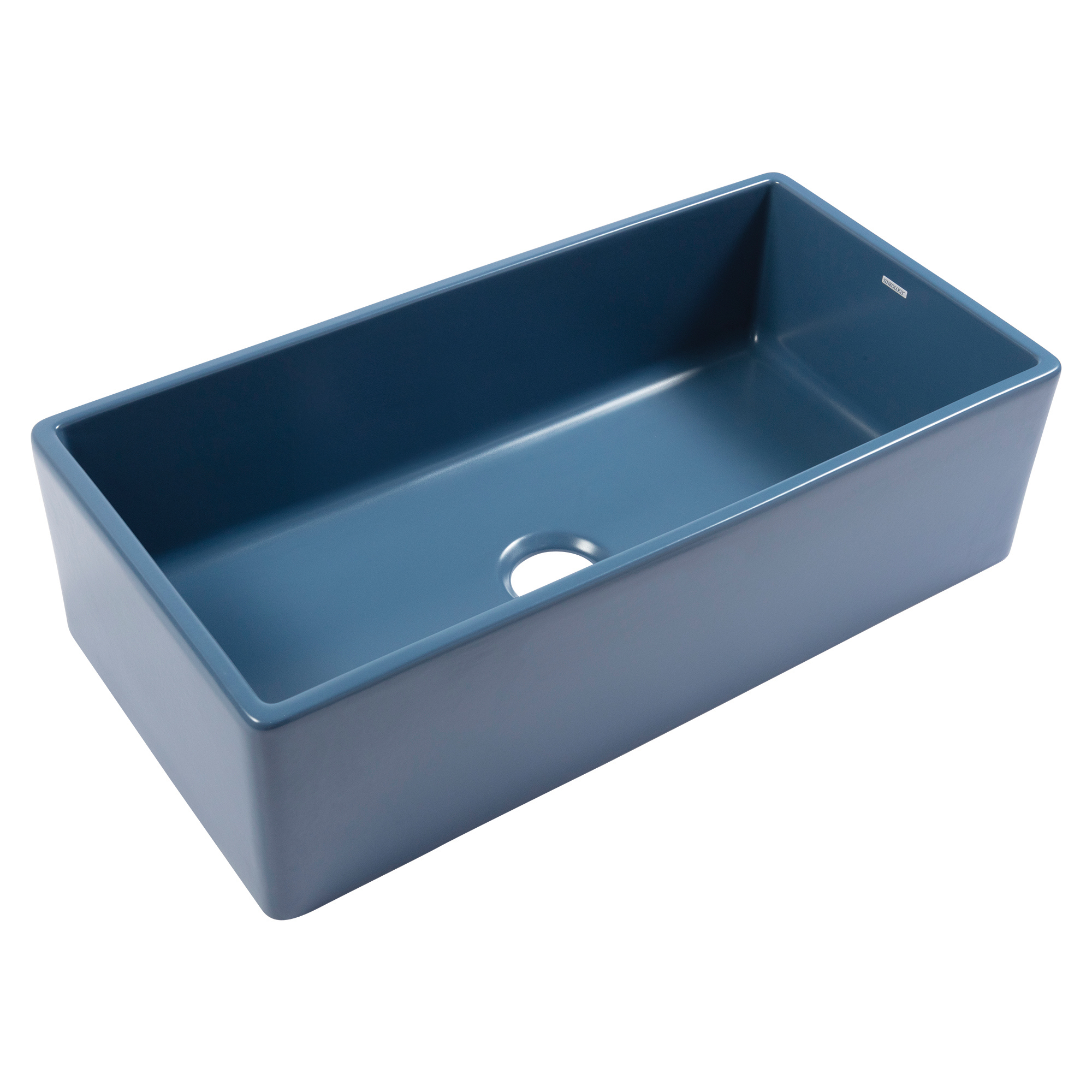 Austen 36 Farmhouse Fireclay Kitchen Sink In Oceanside Matte Blue