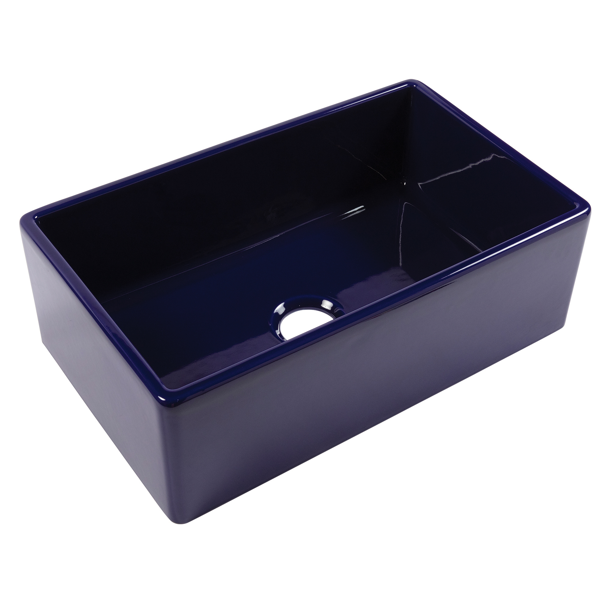 Austen Fireclay Farmhouse Kitchen Sink In Gloss Blue By Sinkology   SK499 3 5 