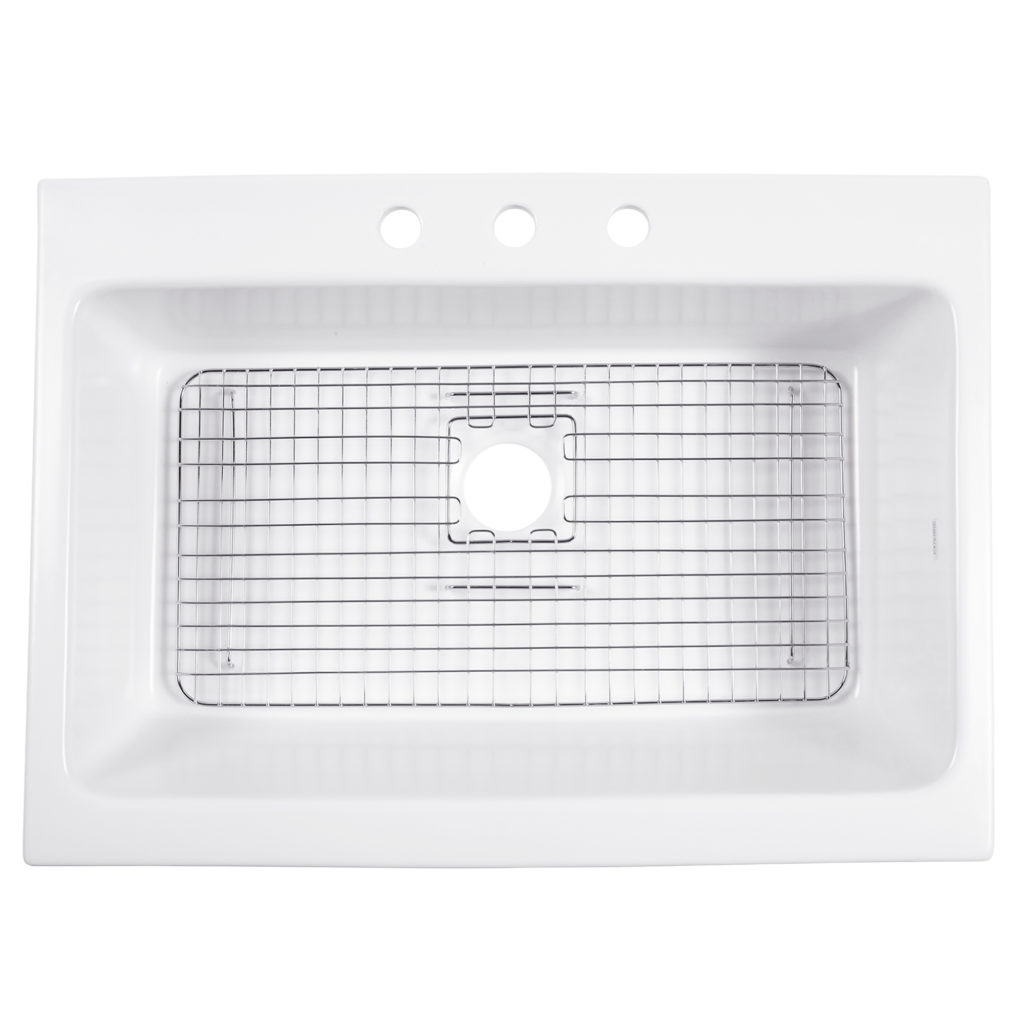 Josephine 34 Quick Fit Drop In Fireclay Farmhouse Kitchen Sink 3 Faucet Holes Sinkology 0331