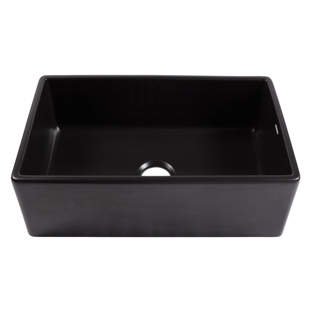 Night Mode Matte Black Fireclay Sinks - Sinkology